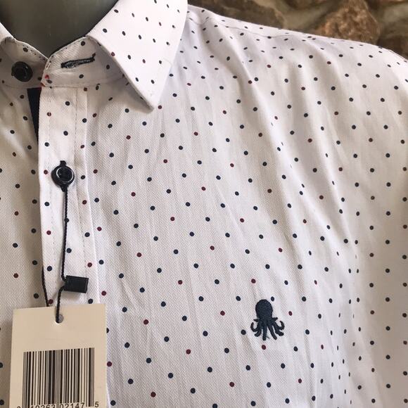 NEW Z8 Clothing Button Down Dotted White Red Western Top Men's Size 2XL NWT $80 - Picture 6 of 9
